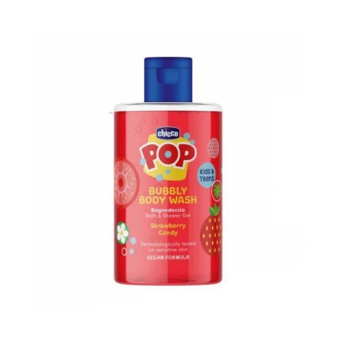 Chicco Pop Bubbly Body Wash gel za prhanje in kopanje za otroke Strawberry Candy 300 ml Slike