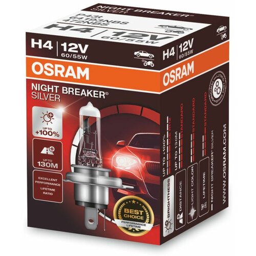 Osram sijalica H4 +100% Night Breaker Silver Slike