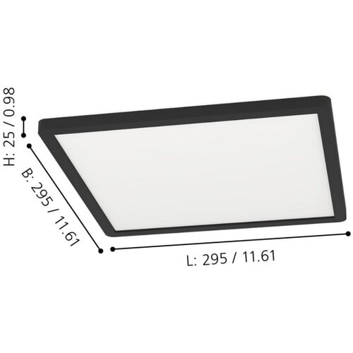 Eglo plafonjera ROVITO-Z LED 29,5 x 29,5 cm plastika crna 900093 Cene