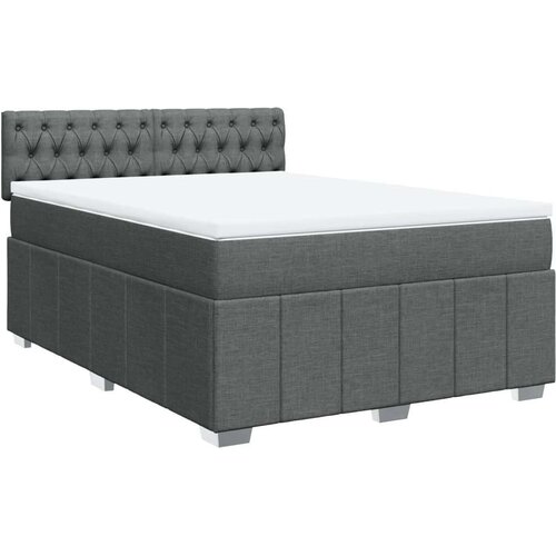 VidaXL Okvir kreveta s oprugama i madrac svjetlosivi 160x200cm tkanina Slike