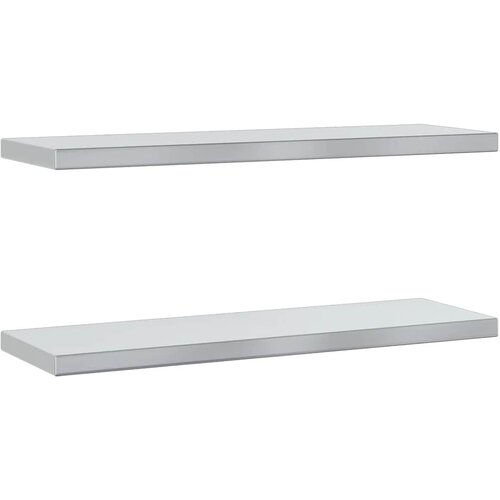Maison Chic 2 kosi Stenske Police - Viseče police 75x23,5x3 cm srebrna nerjaveče jeklo, (21758645) Cene