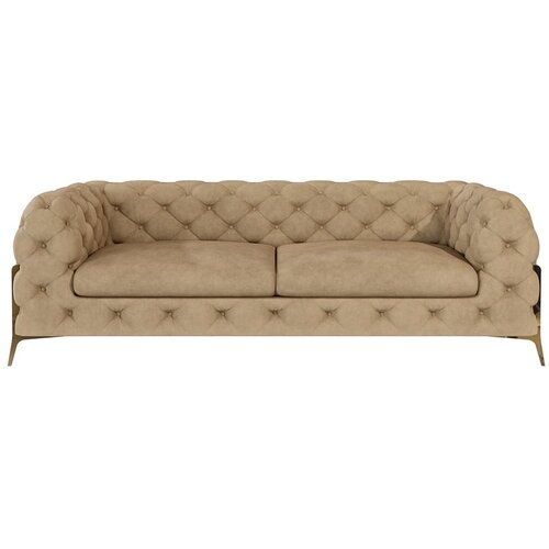 Ropez Svjetlo smeđa baršunasti sofa 225 cm Chelsea Bis – Cene