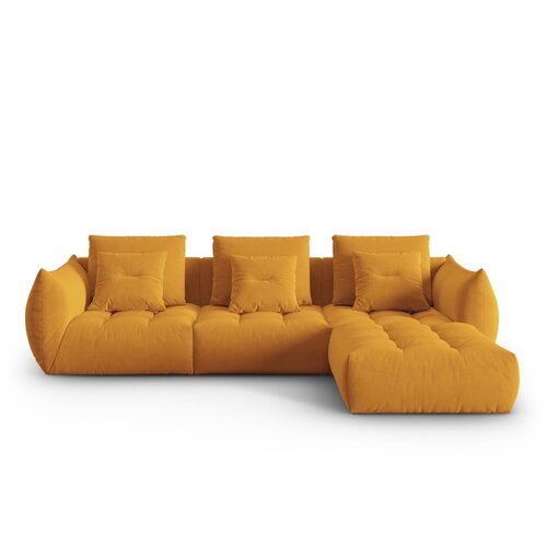 Micadoni Rumena kotna sedežna garnitura iz tkanine boucl&amp;eacute; (s kotom po izbiri) Bloom &amp;ndash; Home Slike