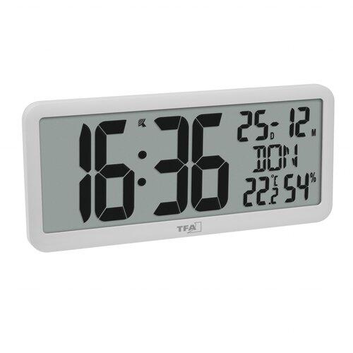  Ura stenska tfa digitalna radijsko vodena s sobno temperaturo bela 60.4525.02 TFA Cene