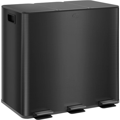 HOMCOM kuhinjski ko&scaron; za smeti nerjaveče jeklo, plastika 61,9D x 36,6&Scaron; x 43,2V cm črno, (5000241860) Cene