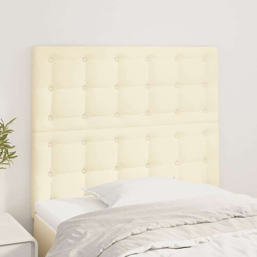  Posteljno vzglavje 2 kosa krem 90x5x78/88 cm umetno usnje, (20953918) Cene