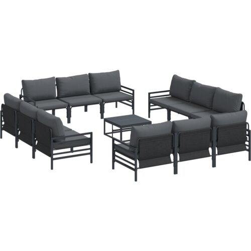 VidaXL Vrtna sedežna garnitura 13 pcs Antracitna Jeklo Slike