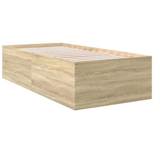 VidaXL Okvir za krevet boja hrasta 75x190 cm od konstruiranog drva Slike
