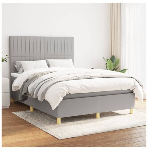  Krevet box spring s madracem svjetlosivi 140x200 cm od tkanine Cene
