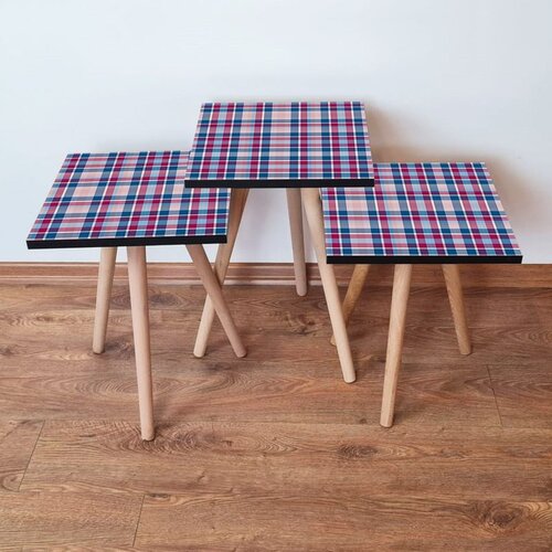 Hanah home 3Shp368 - Fuchsia FuchsiaBluePink Nesting Table (3 Pieces) Cene