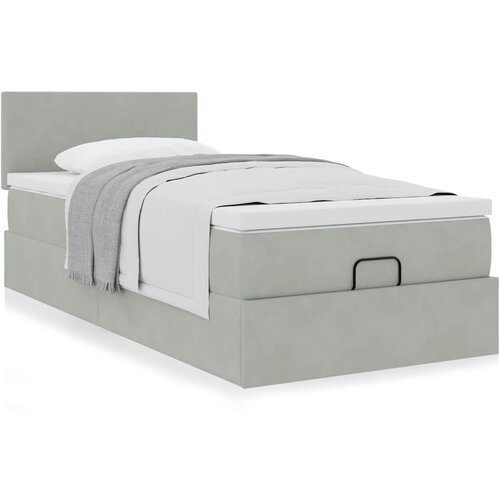 vidaXL Okvir kreveta s madraca svijetlosivi 100x200 cm baršunasti Cijene