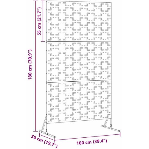  Zaslon za privatnost 100 x 50 x 180 cm Čelik Maslinastozelena Slike