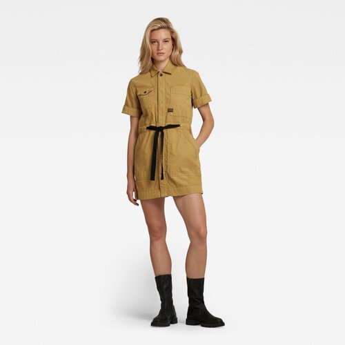 G-star Dress - Army dress short sleeve mustard Cene
