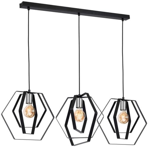  Luster na sajli HEXAGON 3xE27/60W/230V crna/hrom Cene