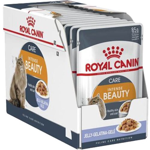 Royal Canin Intense Beauty Jelly - kesice za odrasle mačke za zdravu kožu i sjajnu dlaku (12&amp;times;85g) Slike