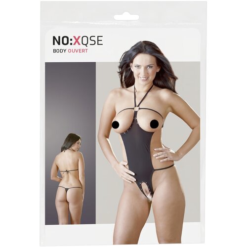 NO:XQSE Open Cups Body with Rhinestones 2640490 Black Slike