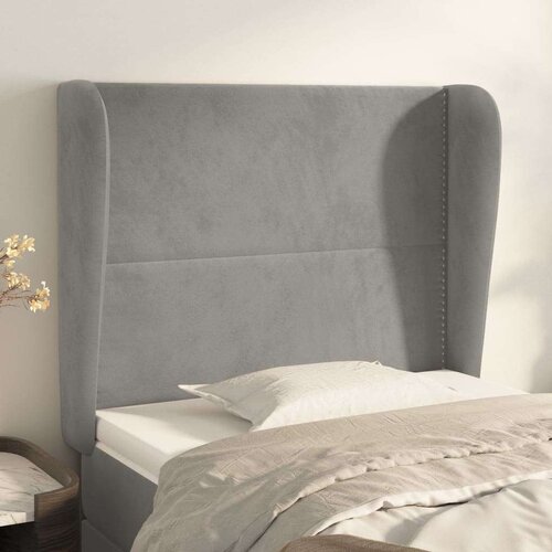  Uzglavlje s u&scaron;ima svjetlosivo 103x23x118/128 cm bar&scaron;unasto Cijene