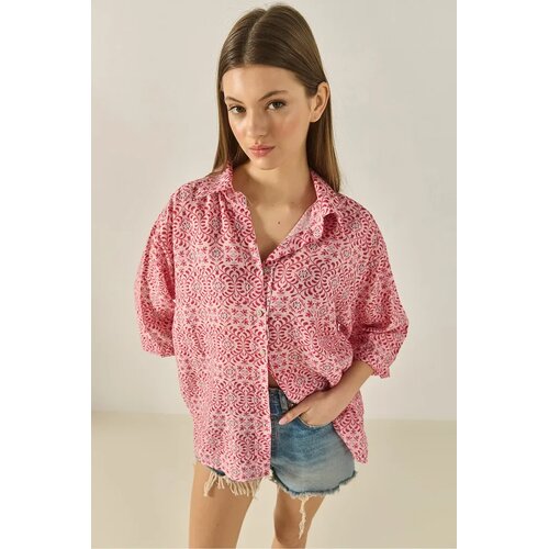 Bianco Lucci Ženska ko&amp;scaron;ulja 6652 60283258, 3/4 rukavi, Oversize, Roze Slike