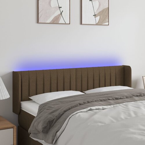  LED uzglavlje tamnosmeđe 147x16x78/88 cm od tkanine Cijene