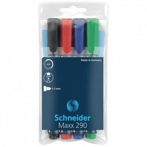 Schneider Flomaster , marker za bijelu ploču, Maxx 290, 1-3 mm, set od 4 boje, PVC etui Cene