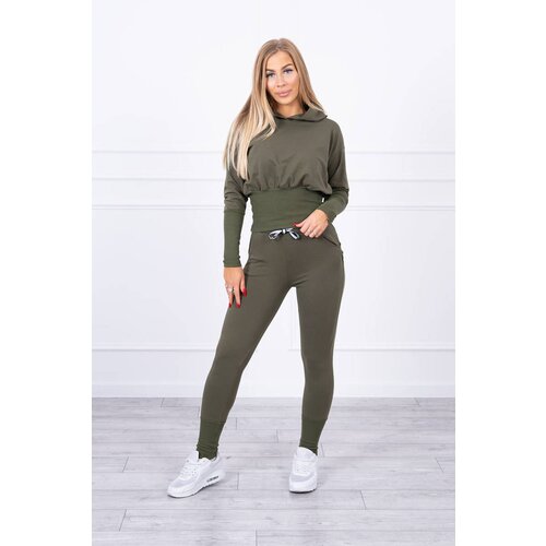 Kesi Set with wide cuffs in khaki color Slike