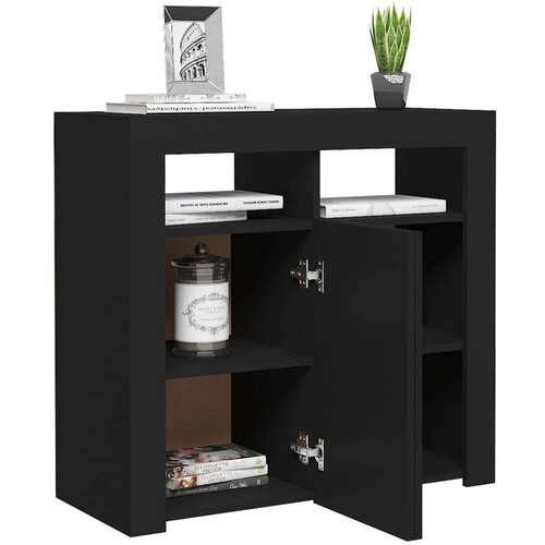 VidaXL komoda z LED lučkami črna 80x35x75 cm Slike