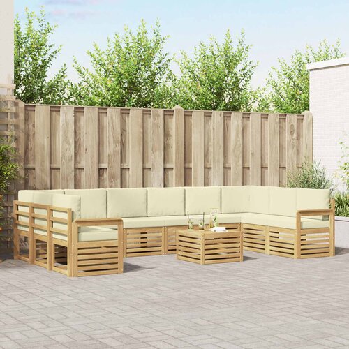  Set vanjskih sofa 8 pcs Bijela i Krem 59 x 59 x 37 cm Poliester Slike