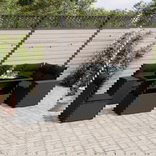 vidaXL 6-dijelni set vrtnih sofa s jastucima crni od poliratana Cijene