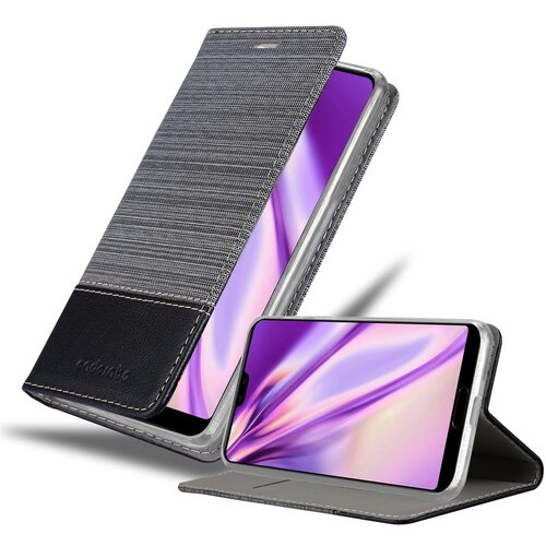  Ohišje, združljiv s Huawei v sivi črni barvi - zaščitni pokrov z magnetnim zapiranjem, stoječo funkcijo in režo za kartico, (20570502) Cene