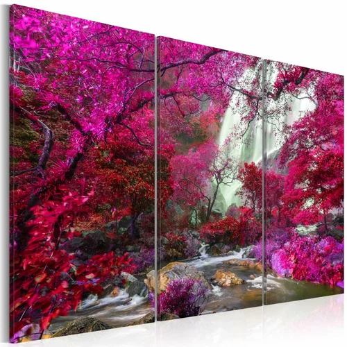  Slika - Beautiful Waterfall: Pink Forest 120x80