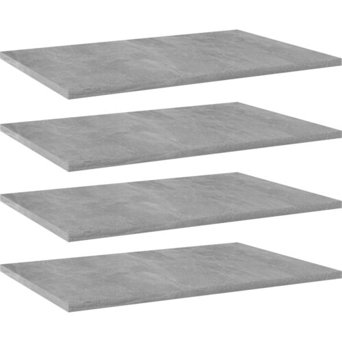 Police za knjige 4 kom siva boja betona 60x40x1,5 cm drvene Slike