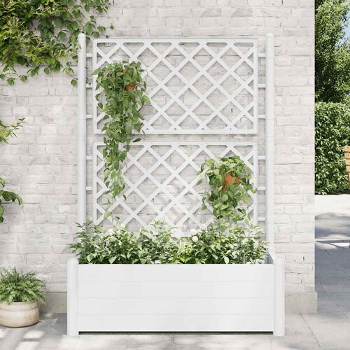 Furnova Vrtno cvetlično korito z oporno mrežo 100x43x142 cm PP belo, (21920724) Slike