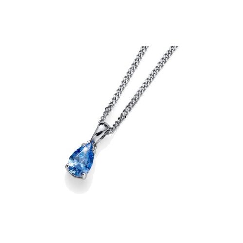 Oliver Weber pear 925ag blue srebrni ženski lančić sa plavim swarovski kristalnim priveskom ( 61148.blu ) Slike