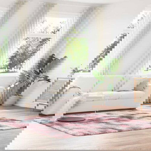 vidaXL Košata preproga prašna roza 240x240 cm poliester Cene