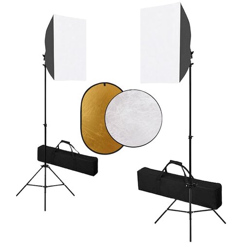 vidaXL Foto studijski komplet s softboxi in odbojnikom, (5000288488) Cene