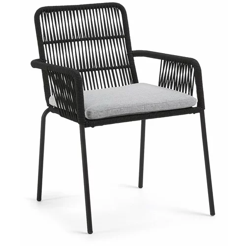 Kave Home crna vrtna stolica s metalnom konstrukcijom Samt