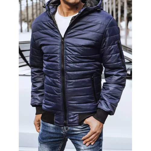 DStreet Men's quilted transitional jacket navy blue TX4144