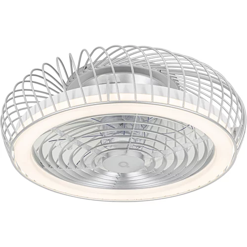 QAZQA Pametni stropni ventilator srebrne barve z LED z daljinskim upravljalnikom - Crowe