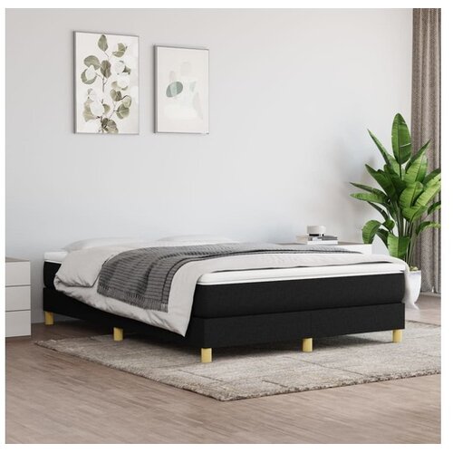  Za krevet s oprugama crni 140x200 cm od tkanine Cijene