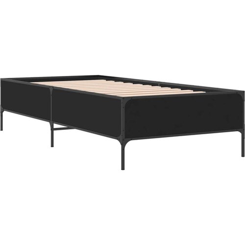 VidaXL okvir za krevet crni 100x200 cm konstruirano drvo i metal Slike