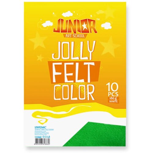 Junior jolly Color Felt, fini filc, A4, 10K, odaberite nijansu Zelena Slike