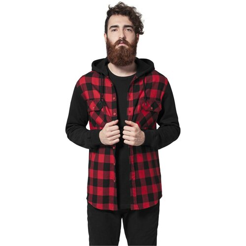 Urban Classics Hooded Checked Flanell Sweat Sleeve Shir blk/red/bl Cene