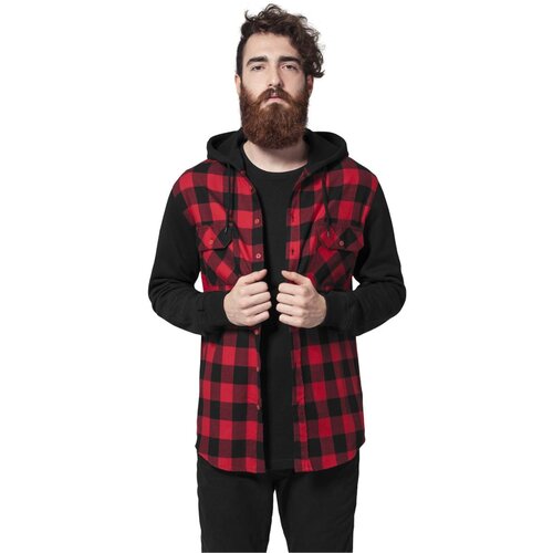 Urban Classics Hooded Checked Flanell Sweat Sleeve Shir blk/red/bl Slike