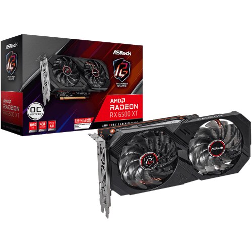 AsRock Phantom Gaming Radeon Rx 6500 Xt Oc 4Gb Gddr6 grafična kartica, (21215406) Cene