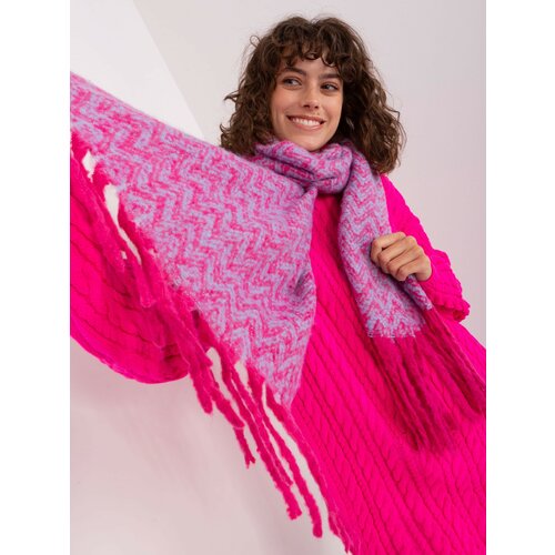 Fashion Hunters Pink and blue women's knitted scarf Slike