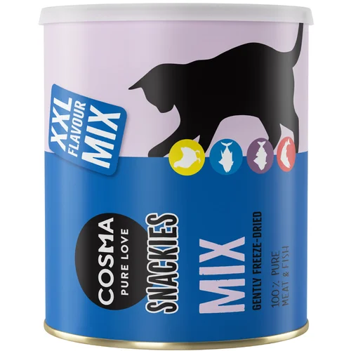 Cosma Snackies XXL Maxi Tube - zamrznjeno posušeni prigrizki - Miks (piščanec, tuna, losos, bela riba) 160 g