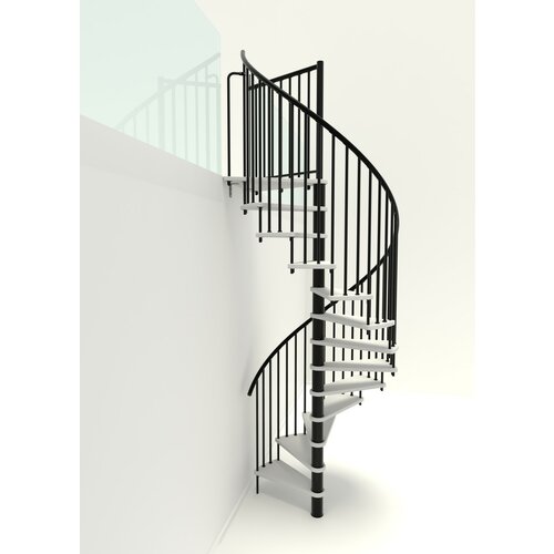 Minka spiralne stepenice - spiral smart crna bela 140 cm Slike