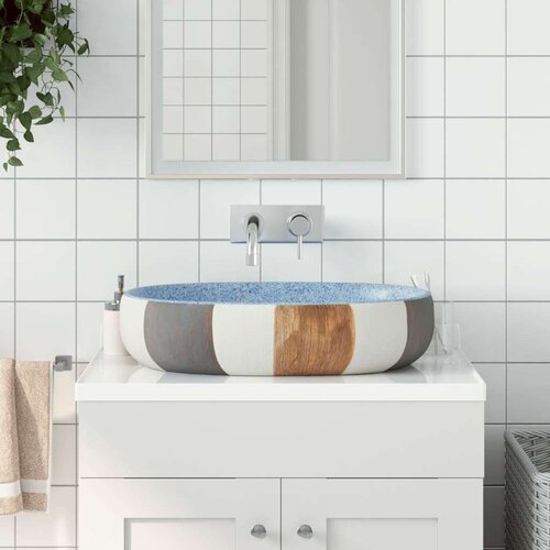 Nadgradni umivaonik raznobojni ovalni 59x40x14 cm keramički Slike