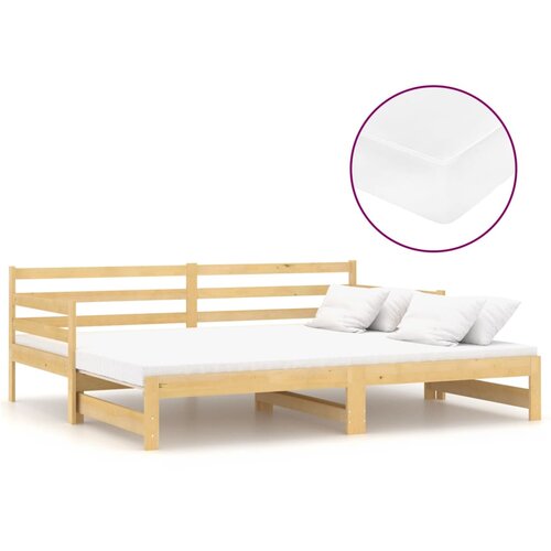  Dnevni ležaj na izvlačenje 2 x (90 x 200) cm masivna borovina Slike