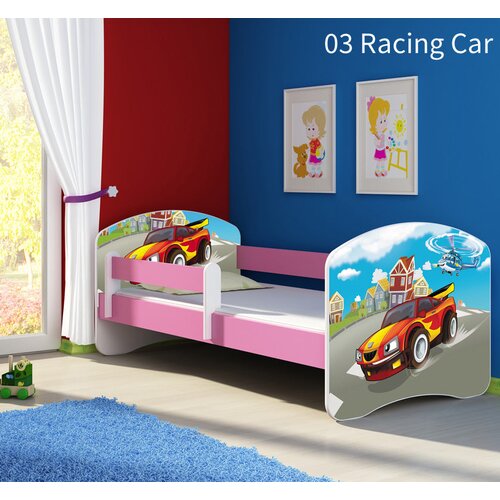  Dječji krevet ACMA s motivom, bočna roza 180x80 cm 03 Racing Car Cijene